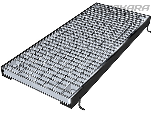 ボルトで固定するグレーチング
