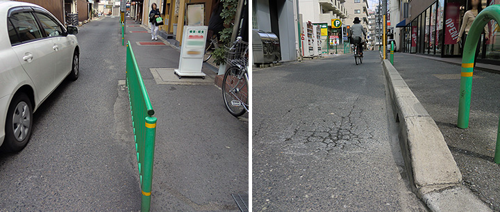 水たまりが発生していた道路