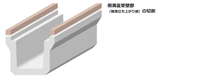 側溝蓋受壁部（側溝立ち上がり部）の切断