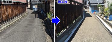 ハイテン鋼製側溝ドレーンクリエイターが設置された現場　愛知県津島市