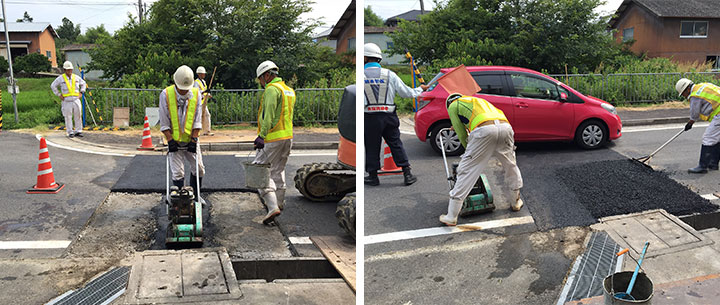 交通を遮断せず片側ずつ工事する