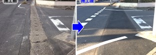 通行量の多い横断側溝の段差とガタツキを修繕した現場