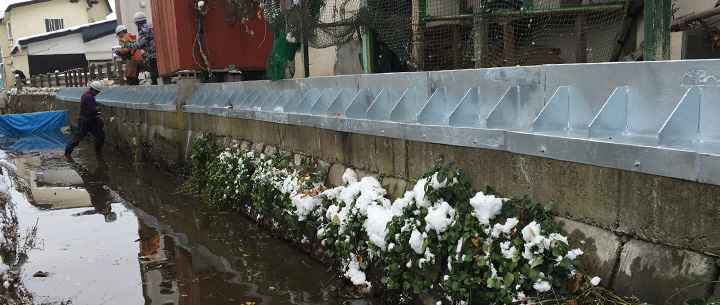 水路をかさ上げしオーバーフロー対策