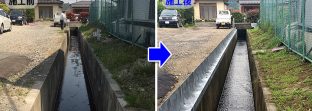 用水路をかさ上げした現場