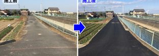舗装下に重荷重の鋼製排水溝を設置して水たまりを解消した実例