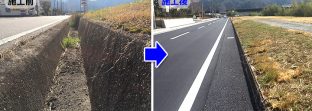 兵庫県宍粟市道路拡幅現場