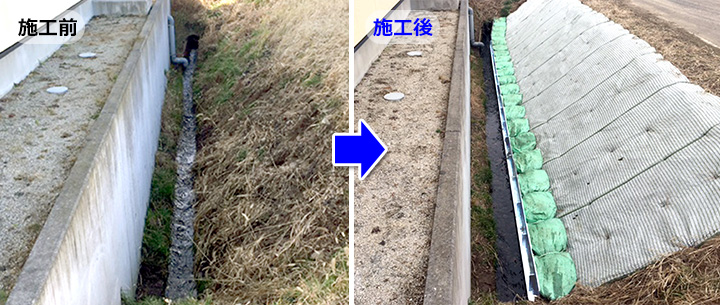 既設水路にかさ上げ工事を行った福島県福島市の現場。