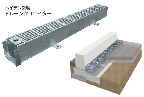 深く掘れないときの小径側溝ハイテン鋼製側溝ドレーンクリエイター