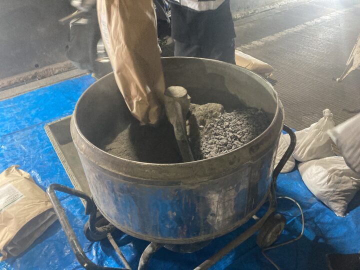 ジェットコンクリートの練り上げ